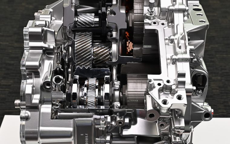 Cutaway of a transmission showing internal gears